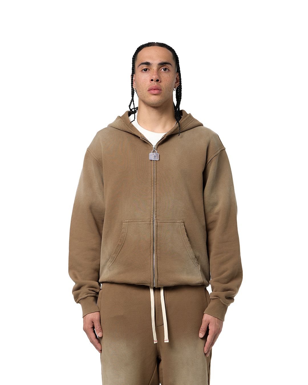 zip jacket brown