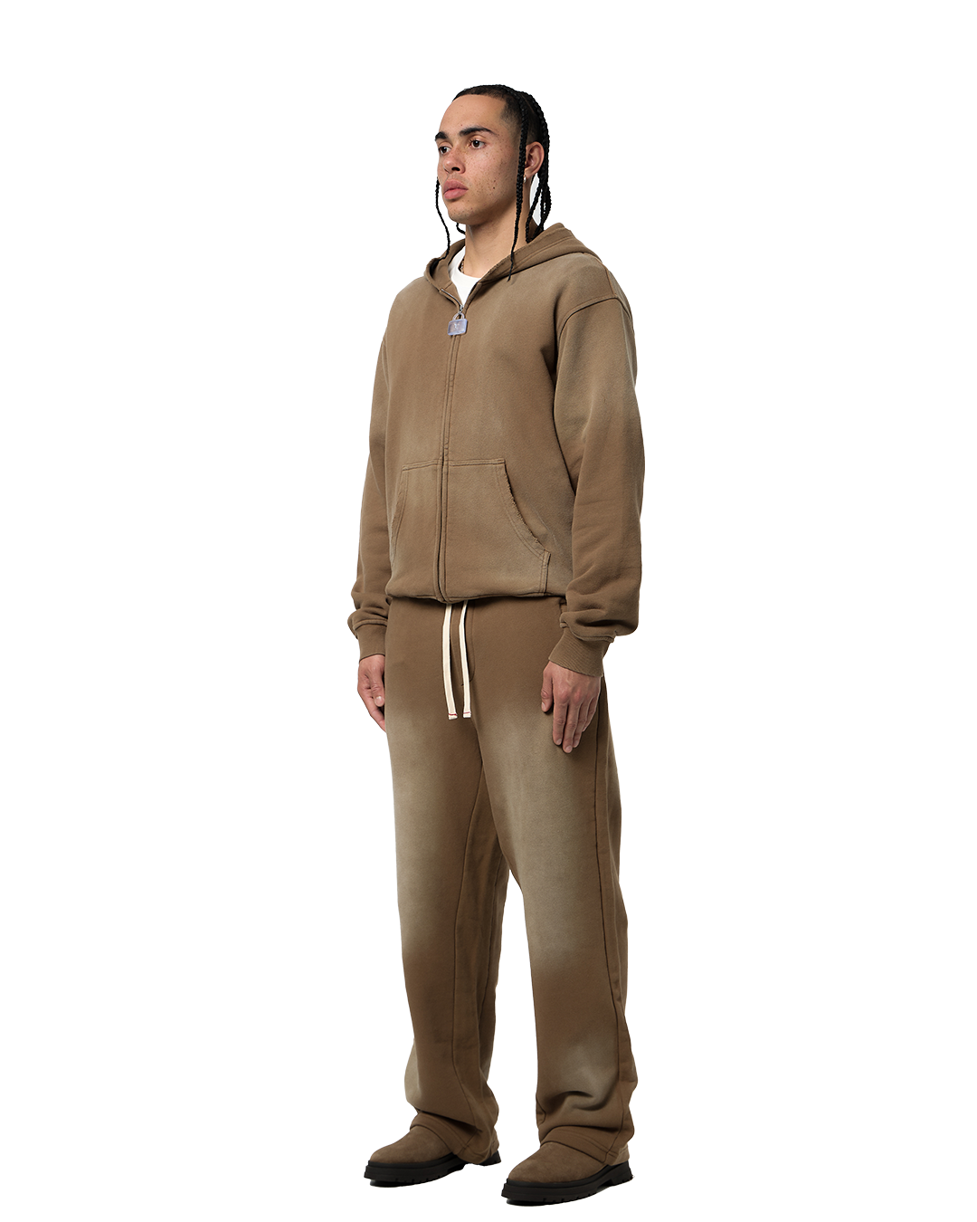 zip jacket brown