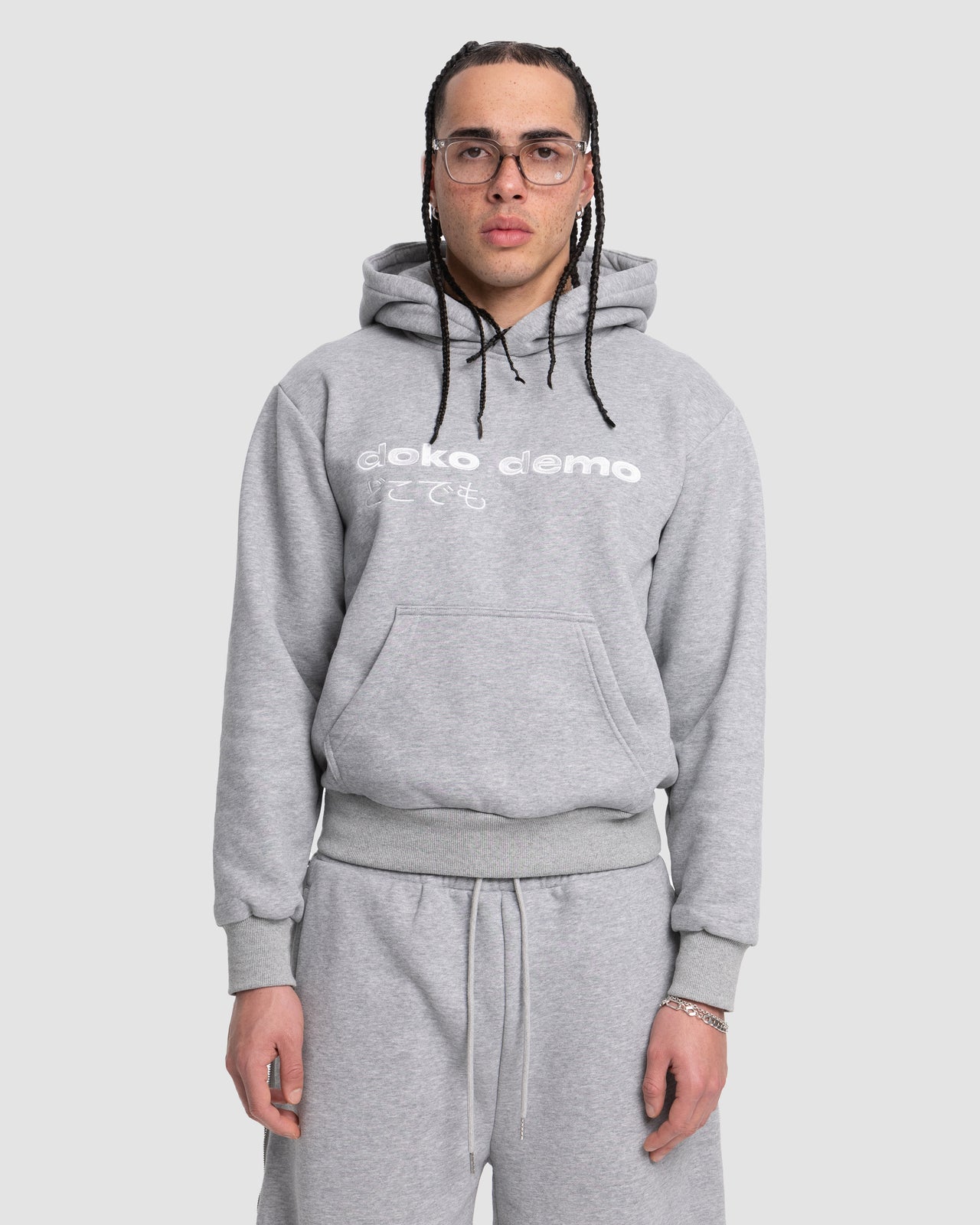 grey hoodie doko demo