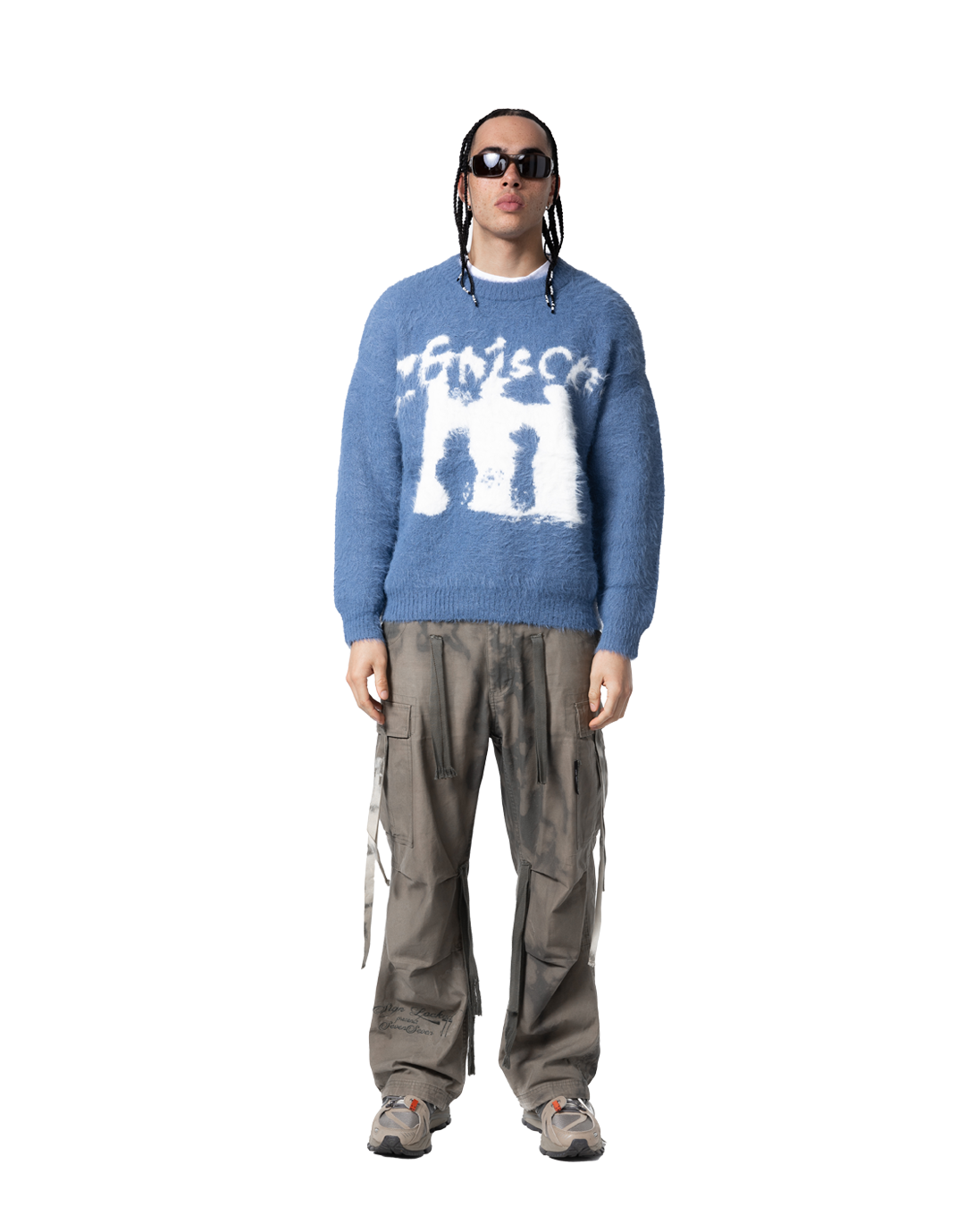 mohair knit in blue